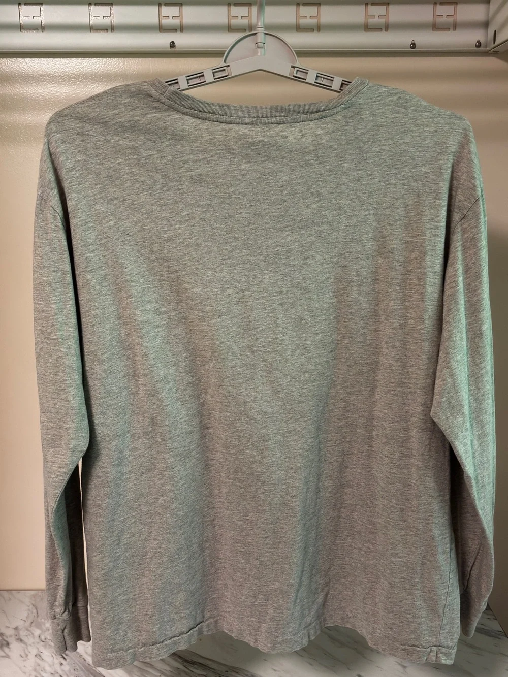 Polo by Ralph Lauren Men's Long-Sleeve Crewneck Tee - Gray with Navy Pony